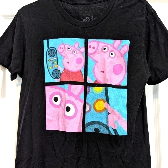 Women's/Teens Peppa pig Black T-shirt, size medium - Picture 2 of 3